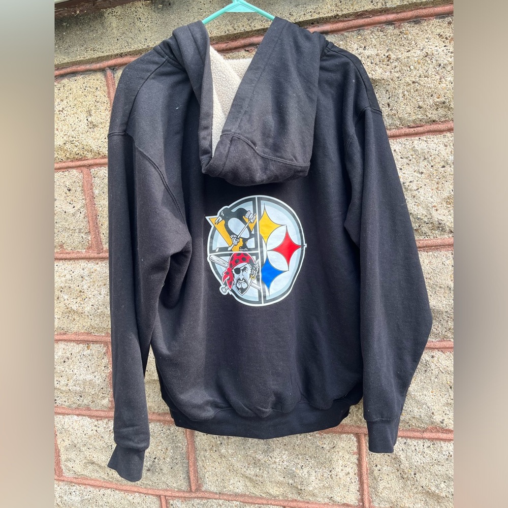 Ultra club jacket coat unisex adult zipper hooded large Pittsburgh sports teams